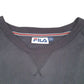 Mens Black Fila Spellout Raglan Crewneck Jumper
