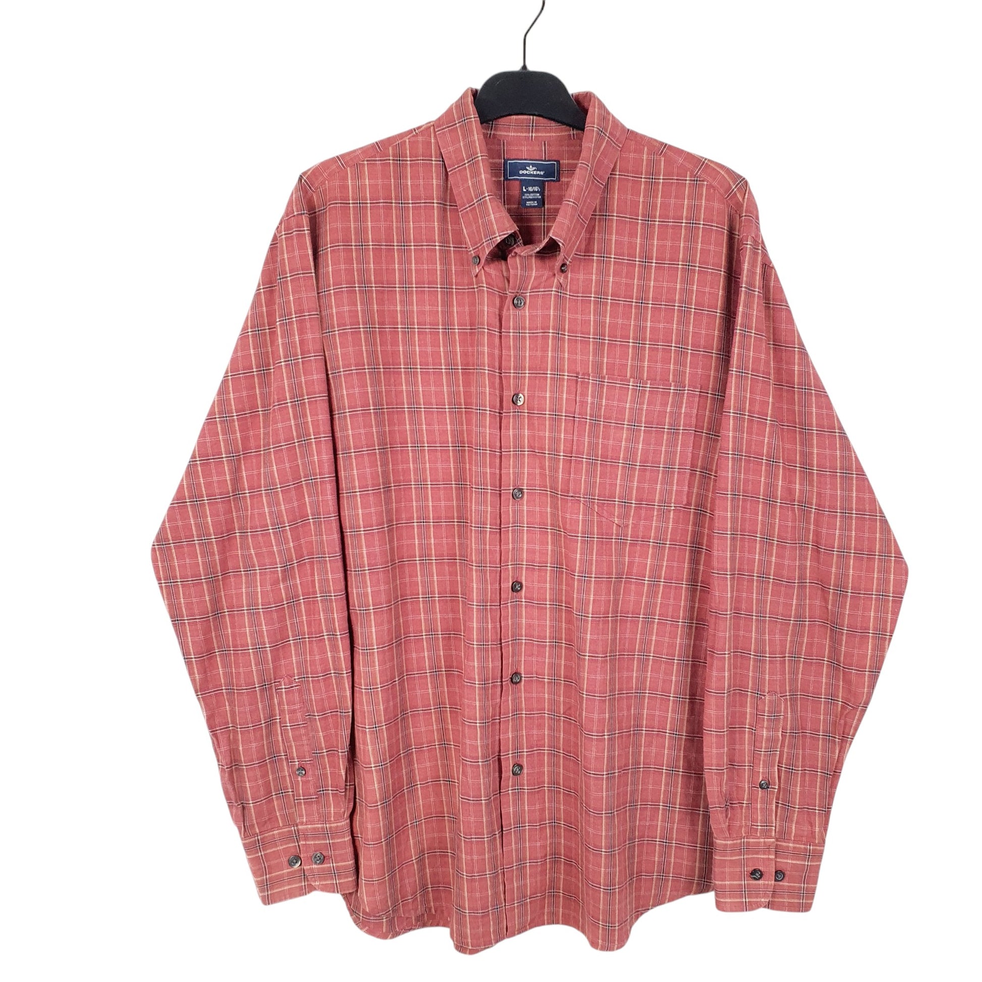 Mens Red Dockers  Long Sleeve Shirt
