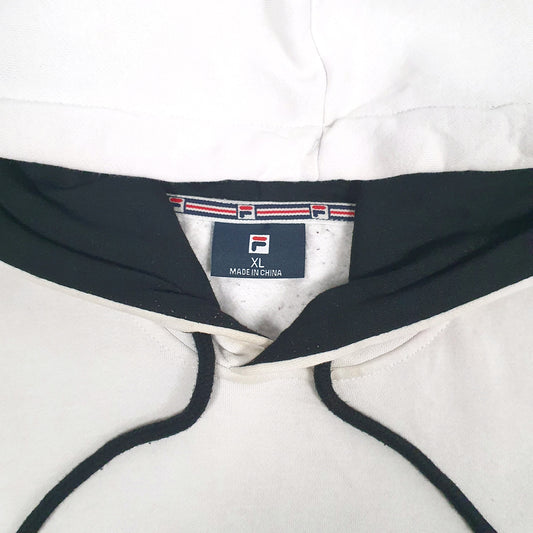 Mens Black Fila Spellout Hoodie Jumper