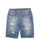 Mens Blue Lee Distressed Denim Shorts