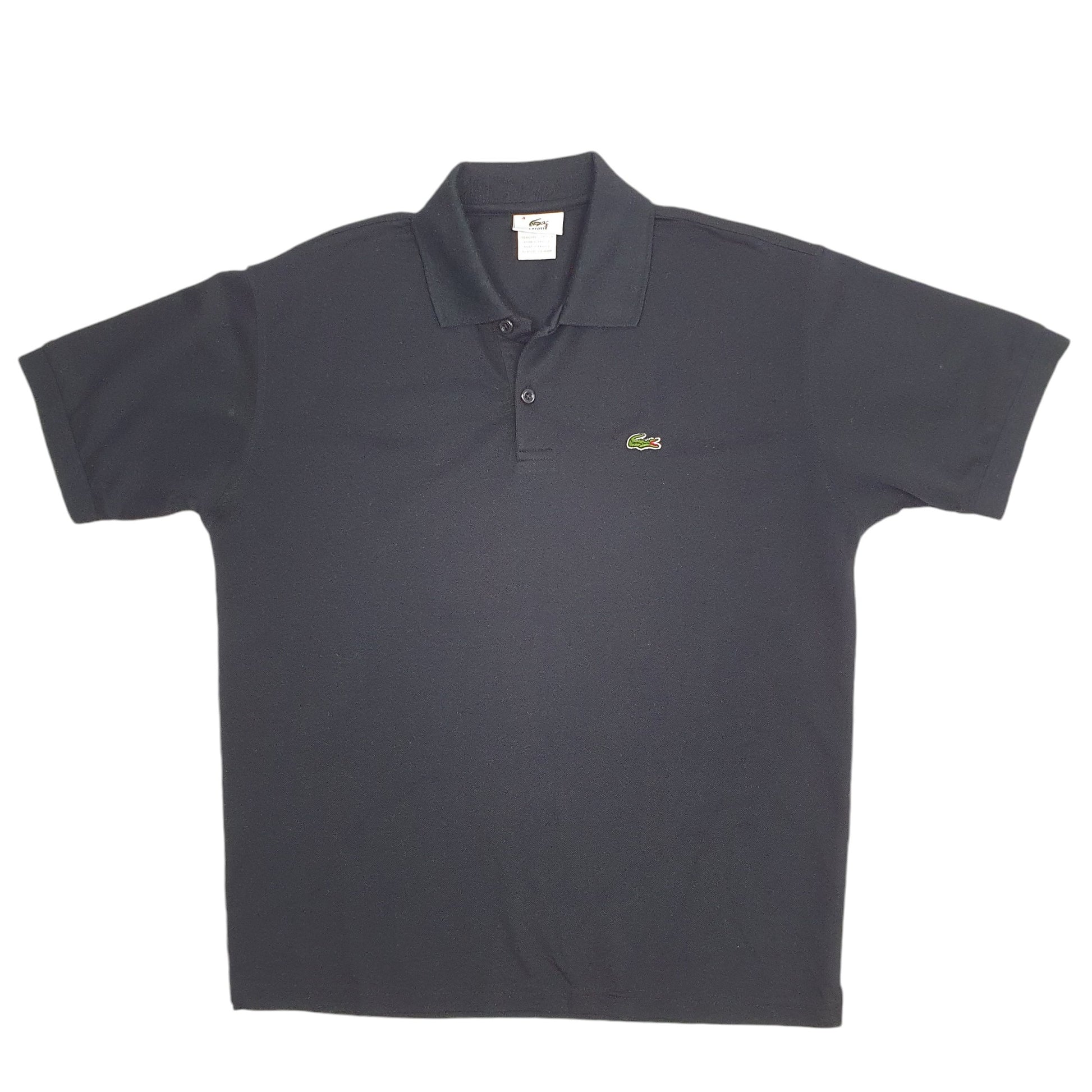 Mens Black Lacoste  Short Sleeve Polo Shirt