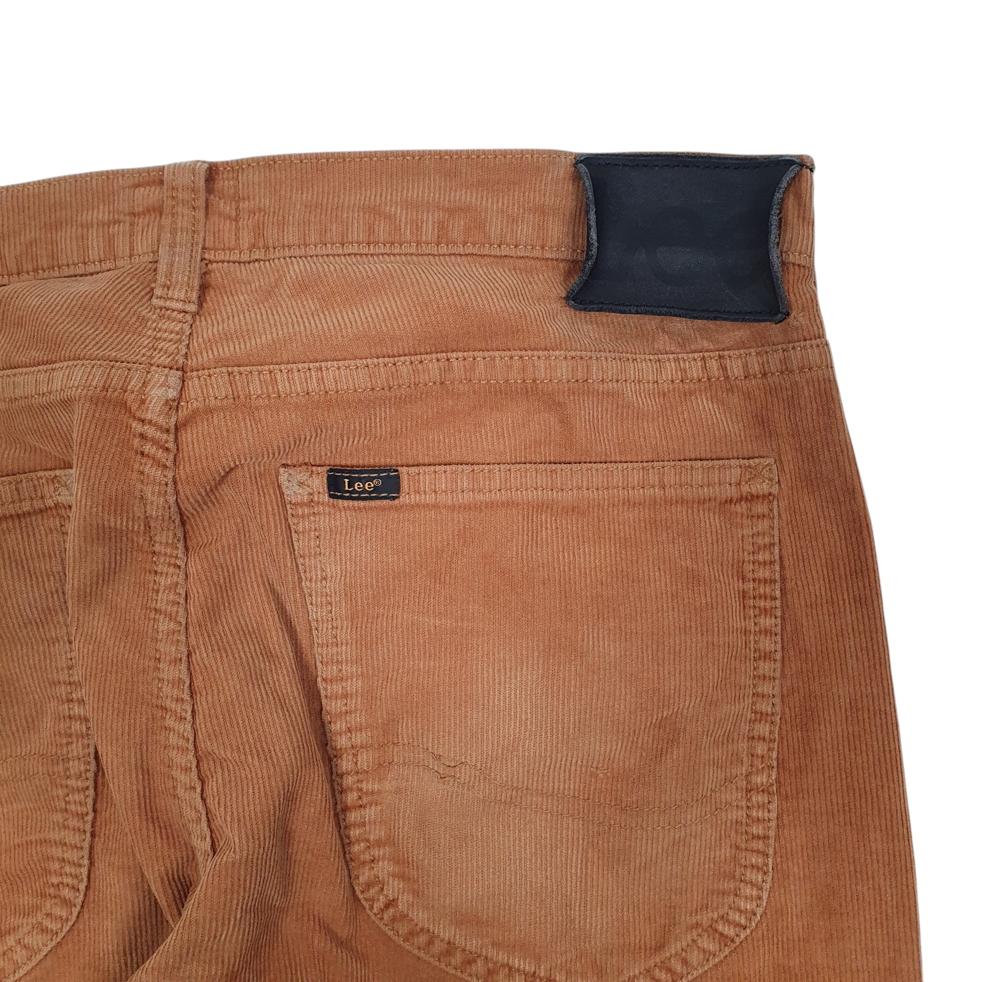 Mens Tan Lee Luke Slim Corduroy Trousers