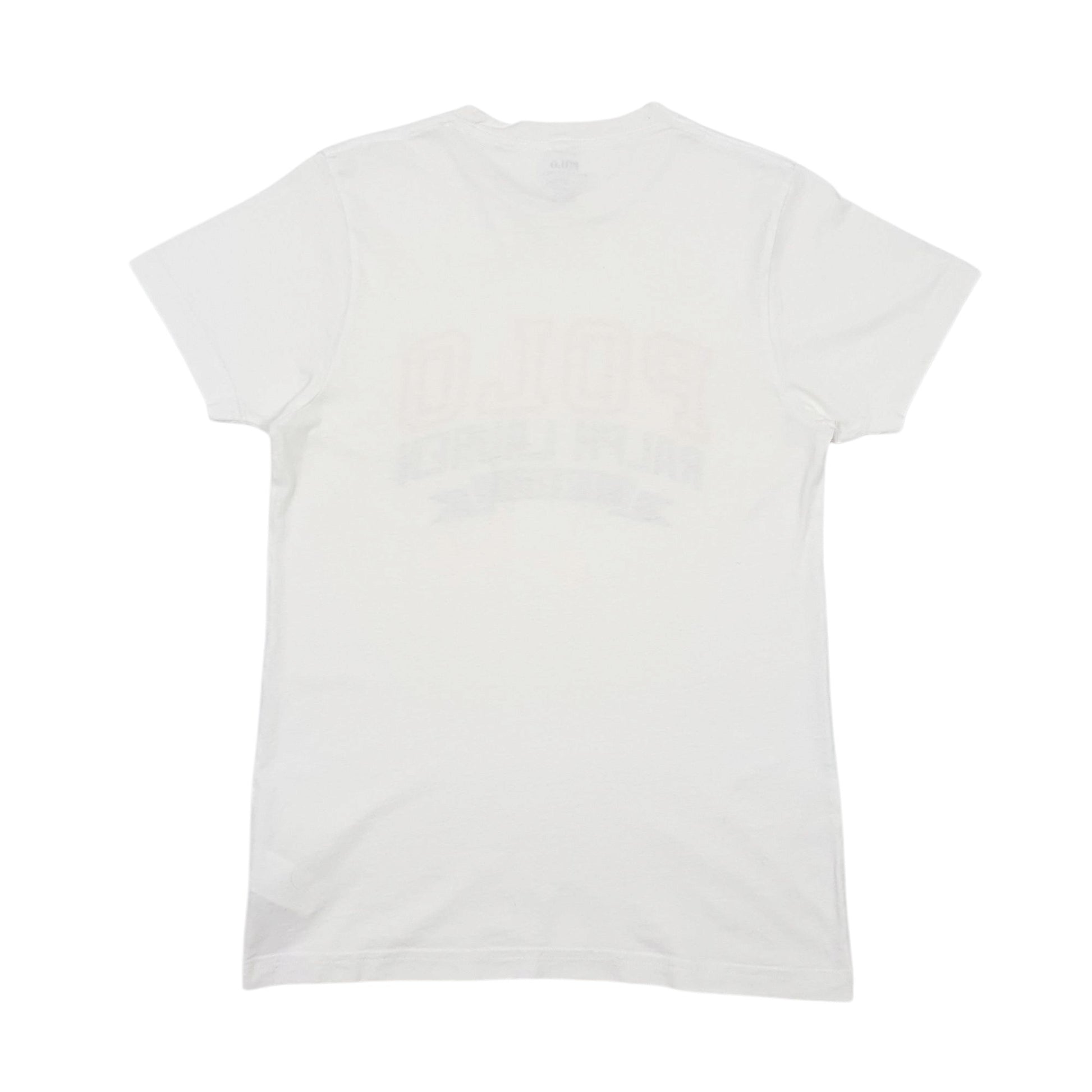 Mens White Polo Ralph Lauren Spellout Short Sleeve T Shirt