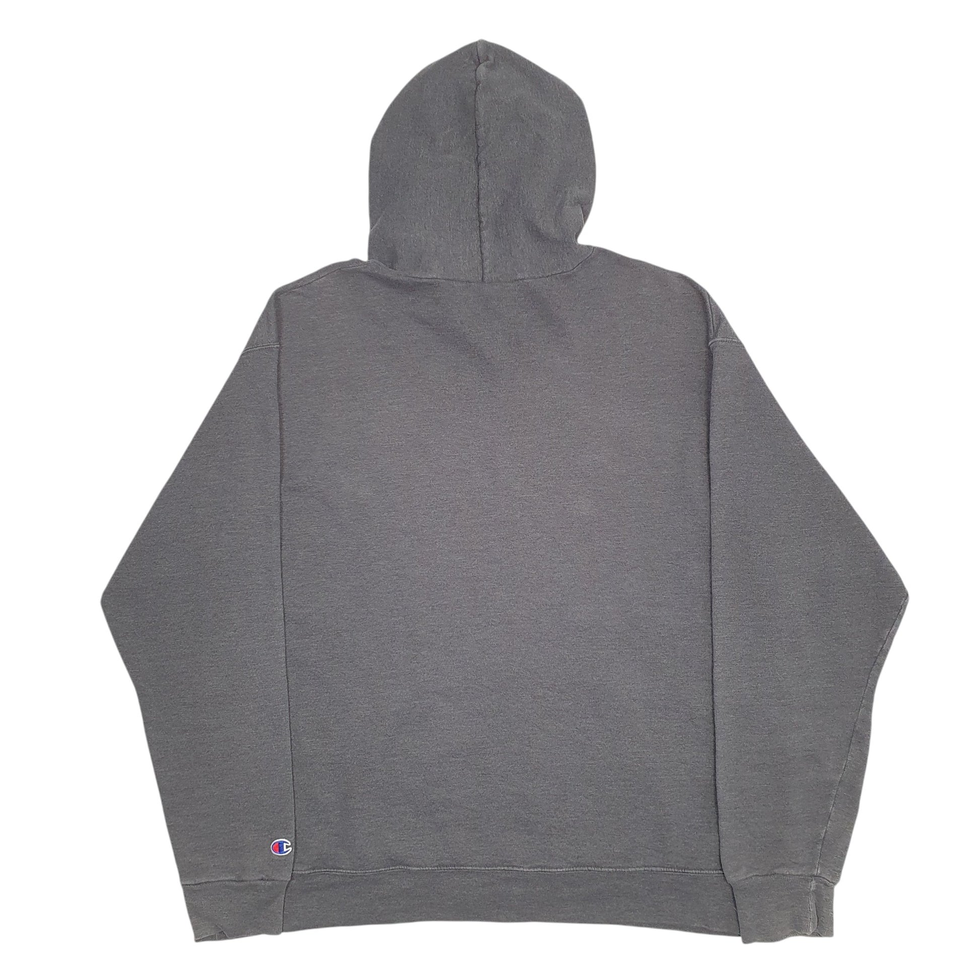 Mens Grey Champion College Spellout Hoodie Jumper