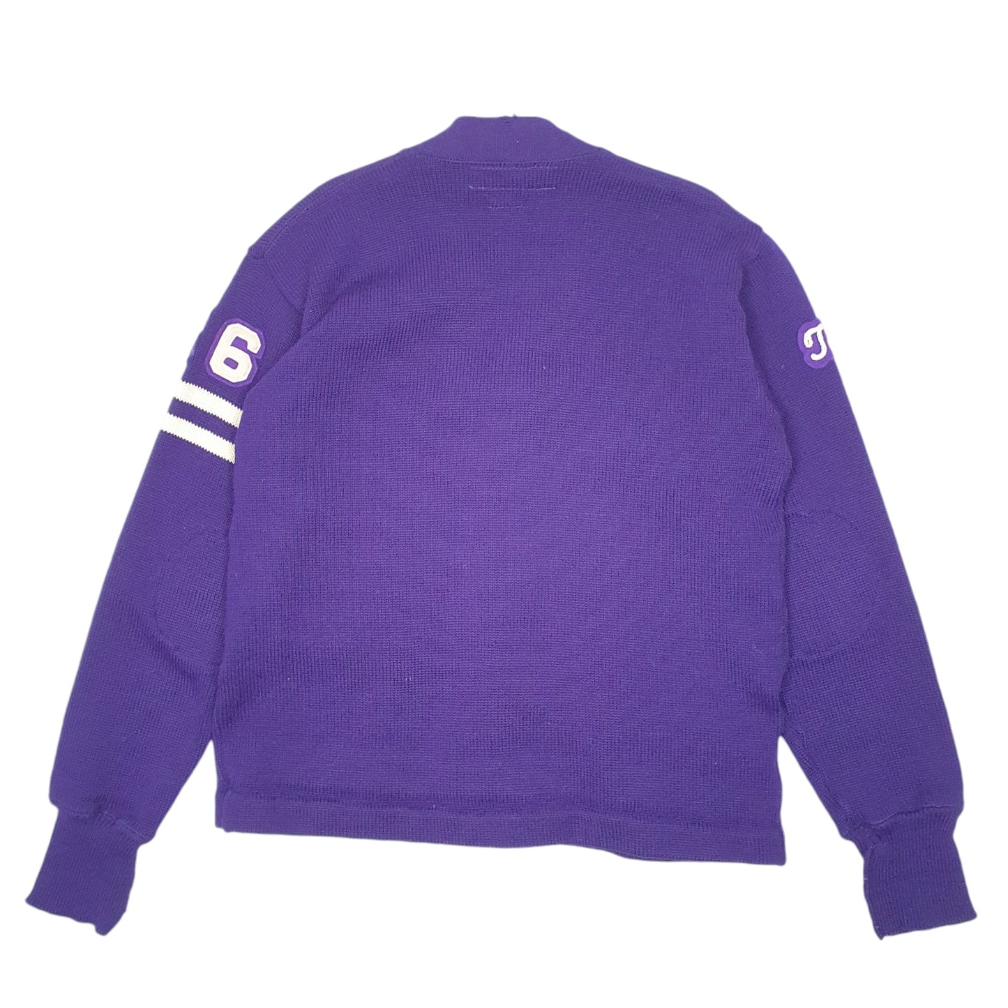 Mens Lasley Knitting Co Purple Cardigan Vintage 50s 60s Letterman