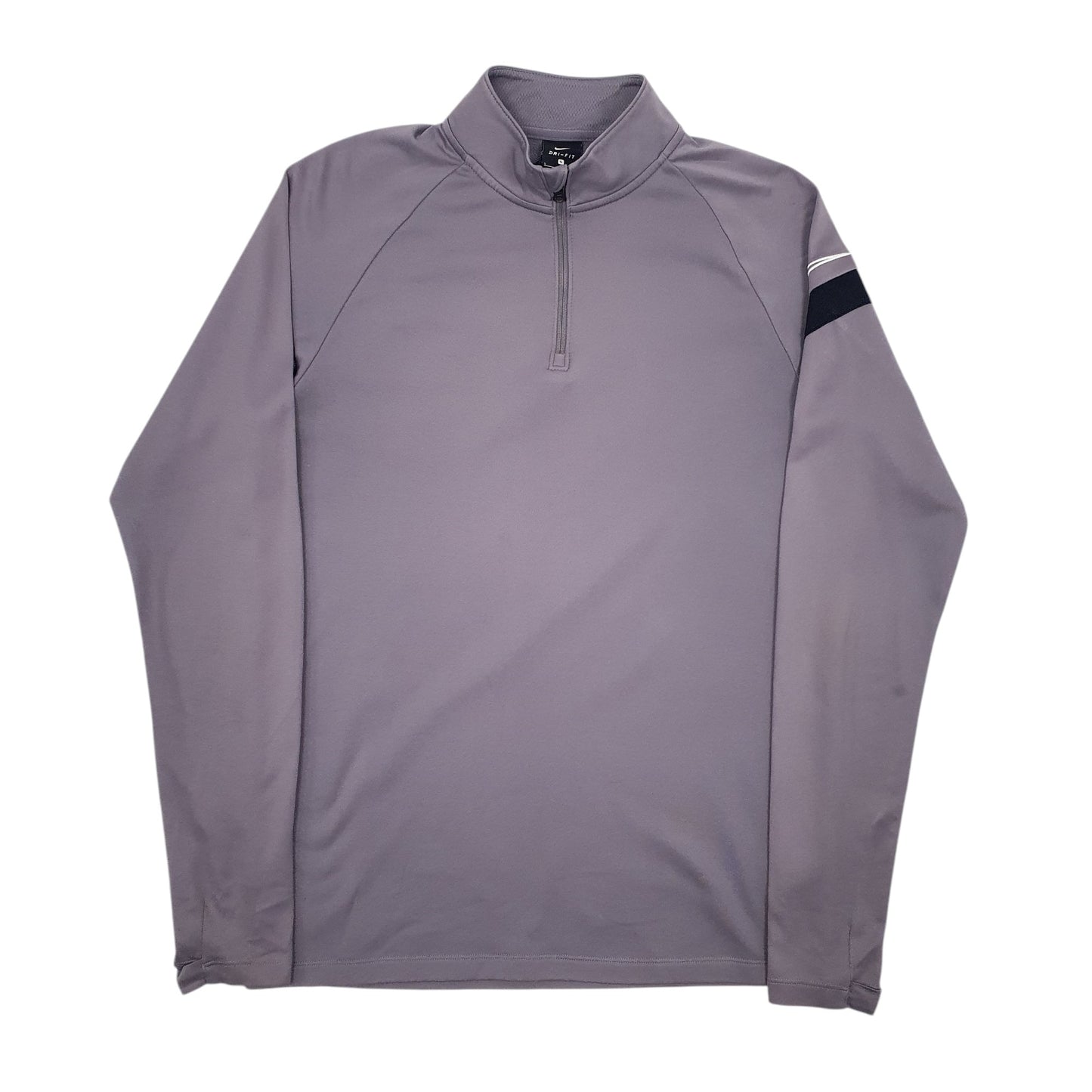 Mens Grey Nike Dri-Fit Active Wear Quarter Zip Jumper