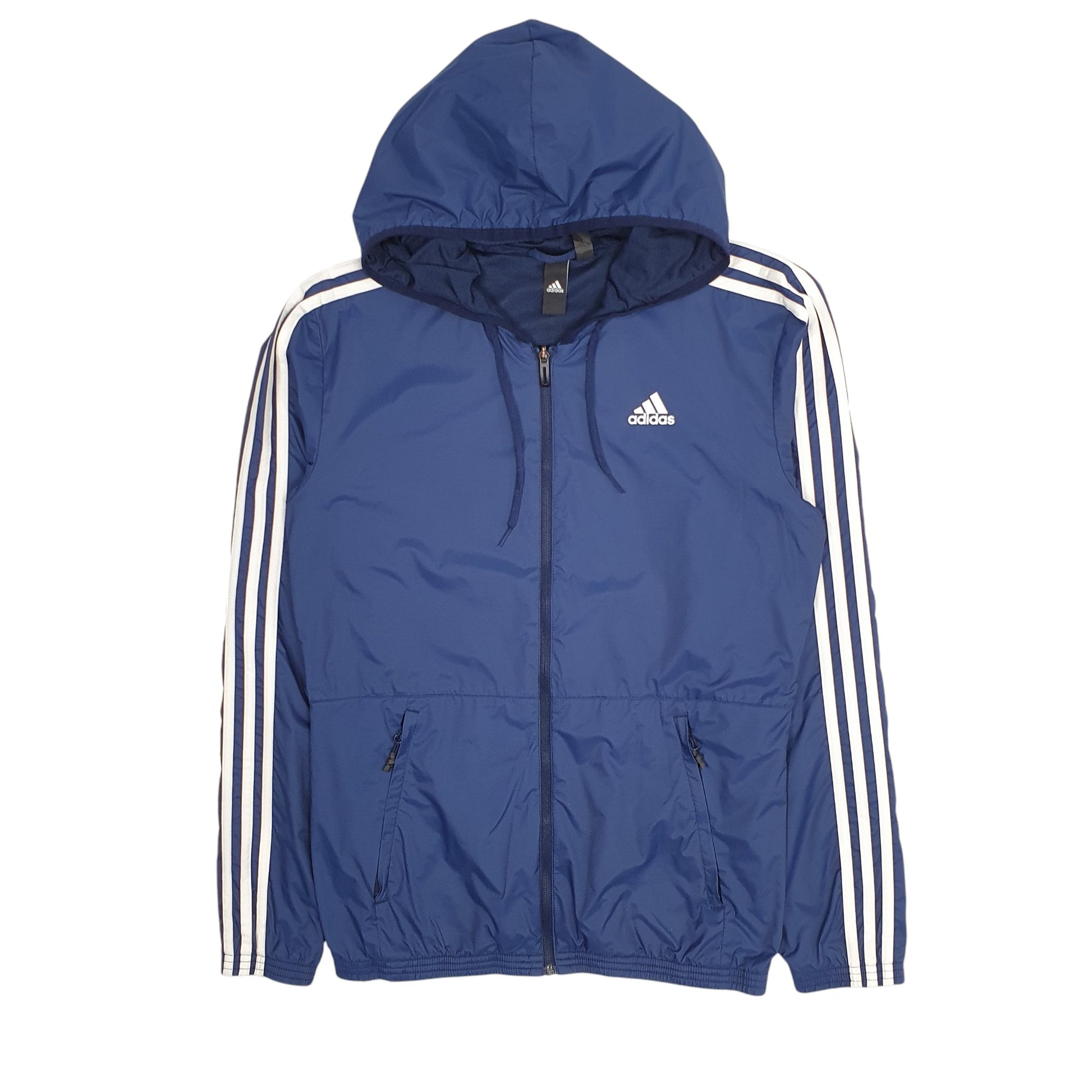 Mens Navy Adidas Hoodie Crewneck Coat