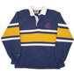 Mens Navy Barbarian Rugby St Lawrence College Long Sleeve Polo Shirt