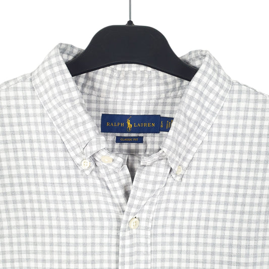 Mens Grey Ralph Lauren Oxford Long Sleeve Shirt