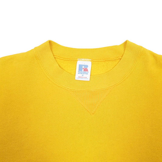 Womens Yellow Russell Athletic Vintage Made In USA Crewneck Jumper