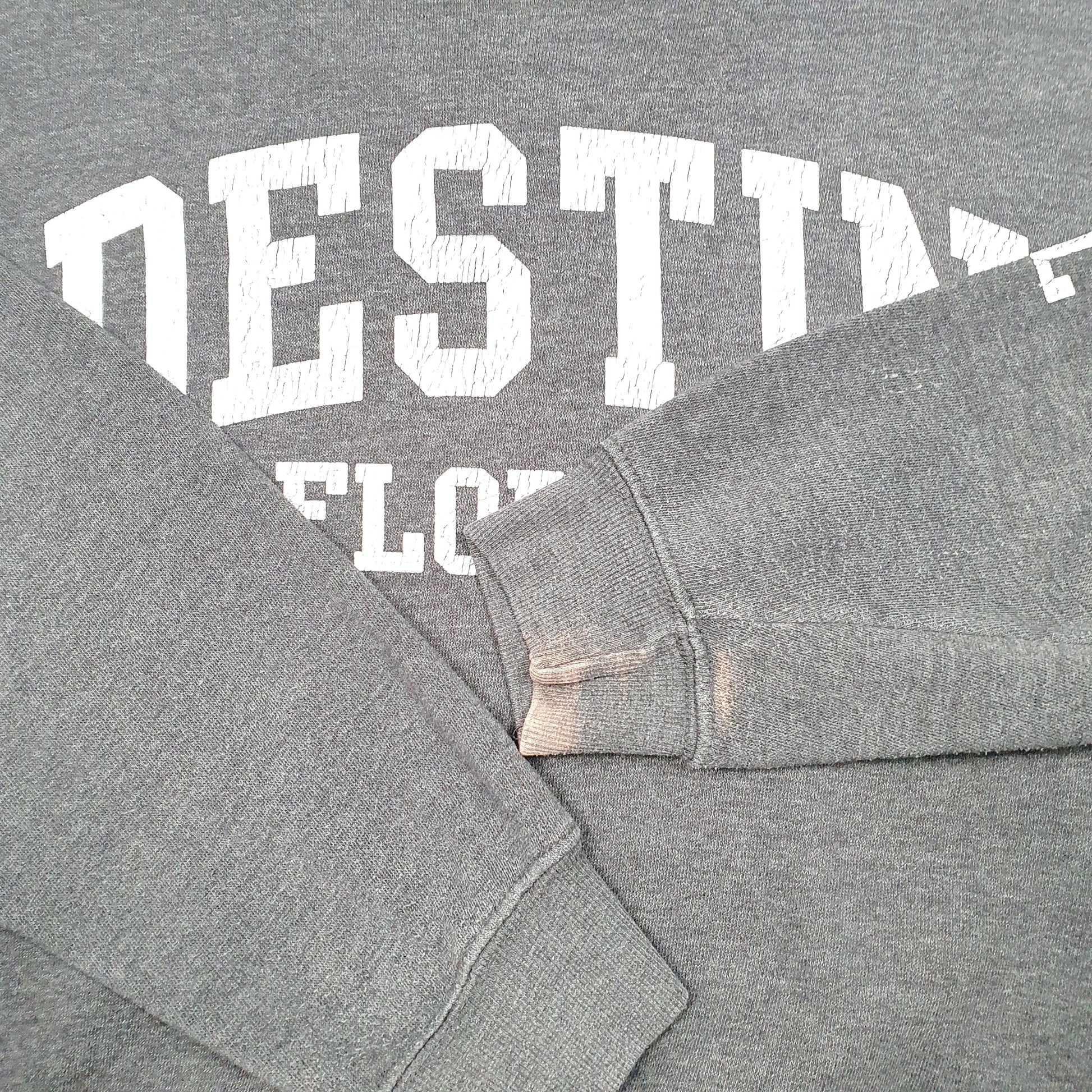 Mens Grey U.S. Vintage Destin Florida Spellout Crewneck Jumper