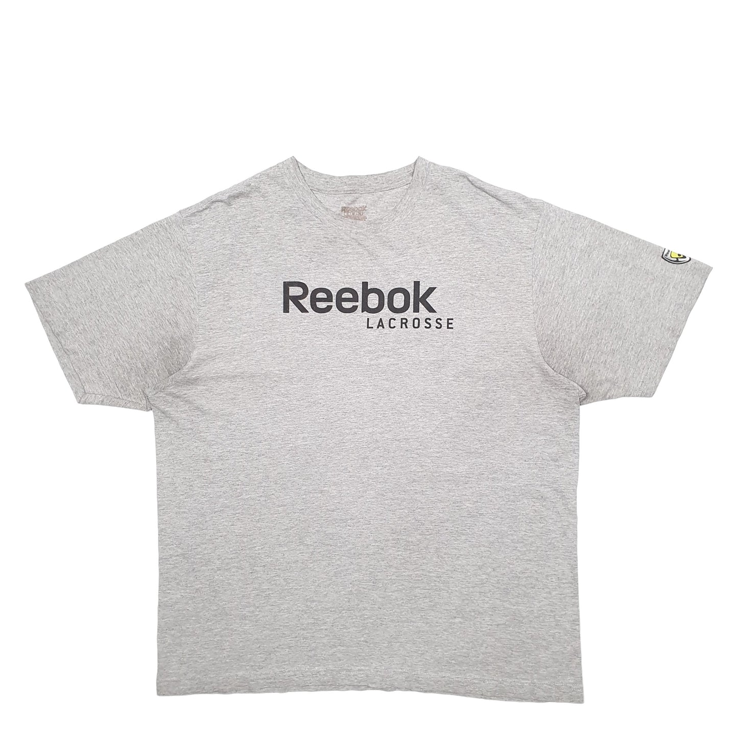Mens Grey Reebok Spellout Lacross Short Sleeve T Shirt