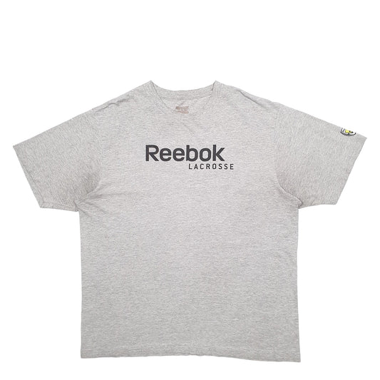 Mens Grey Reebok Spellout Lacross Short Sleeve T Shirt