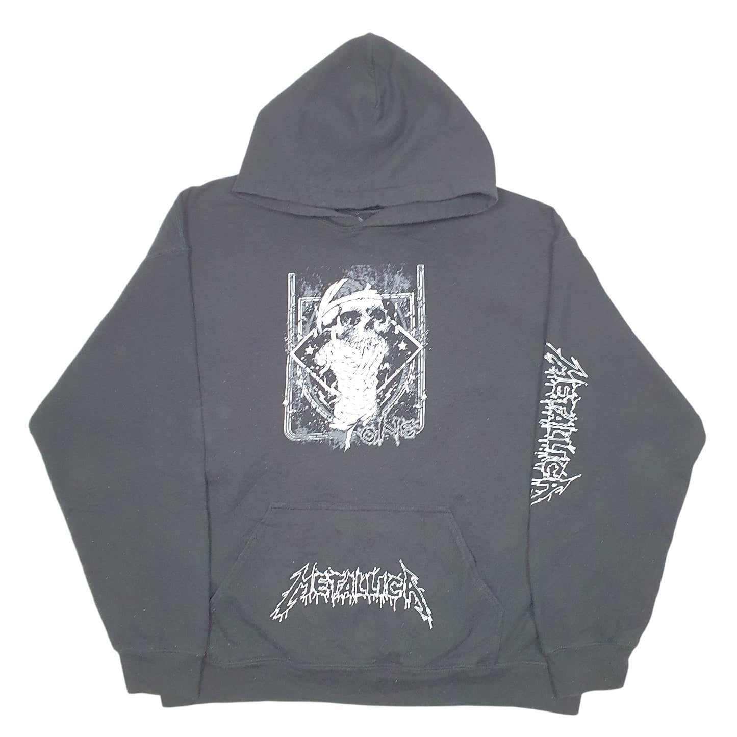 Mens Black Metallica One Metal Pushead Hoodie Jumper