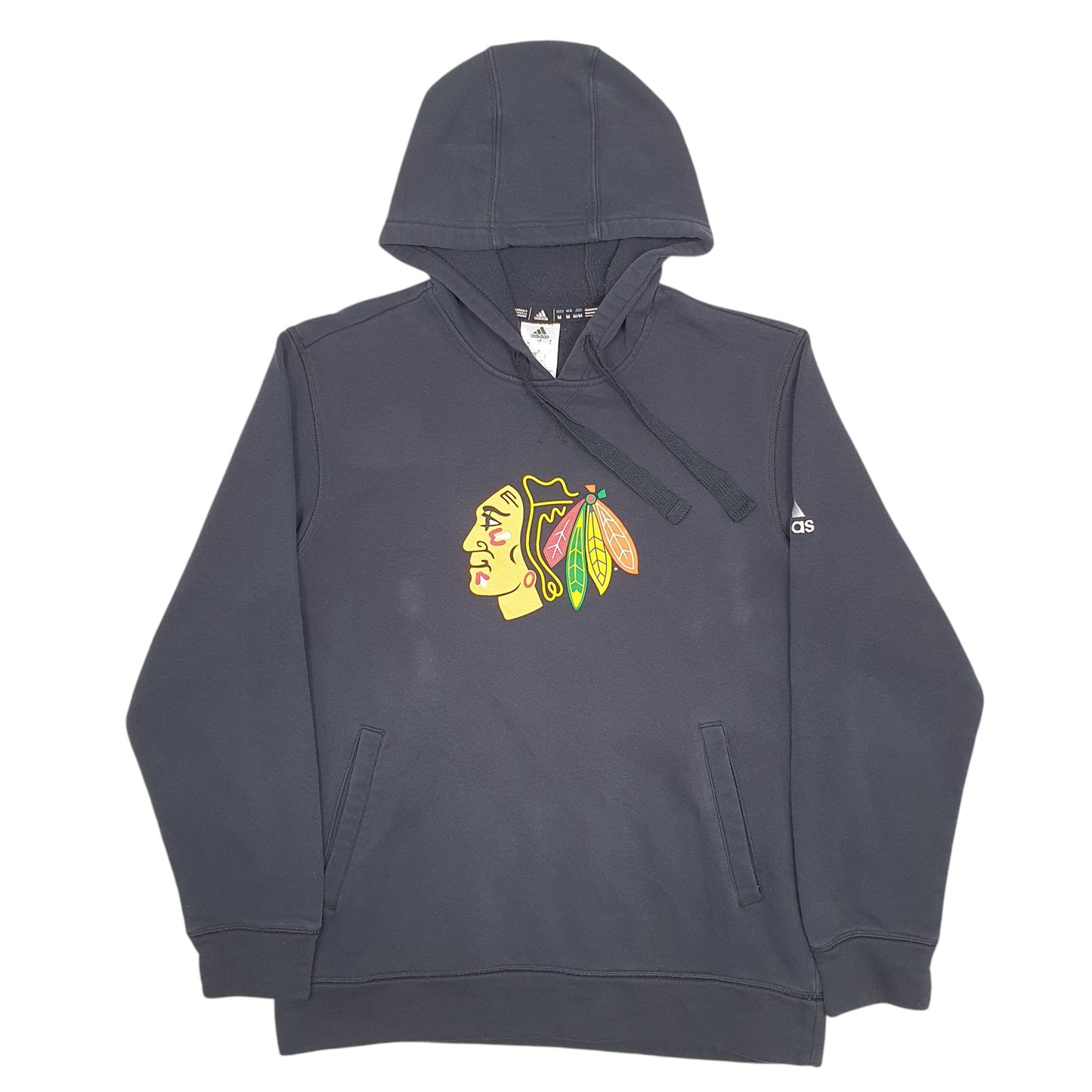 Mens Black Adidas NHL Blackhawks Hockey Hoodie Jumper