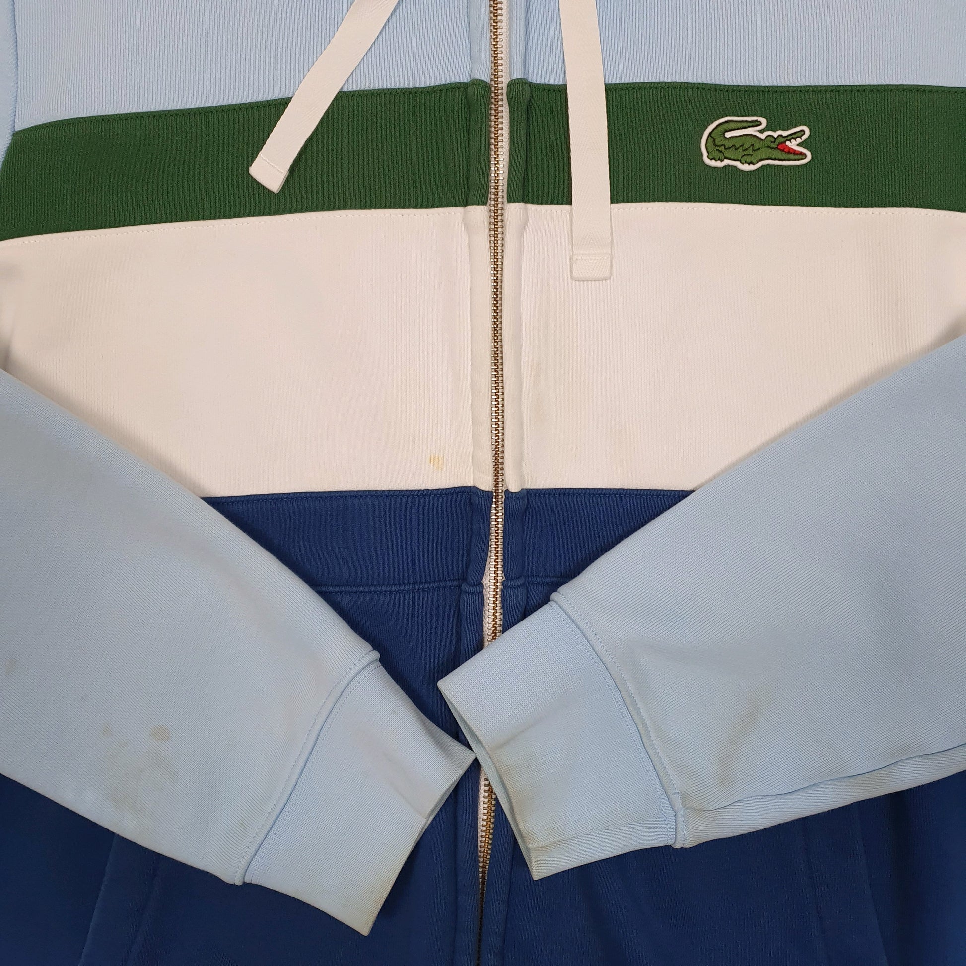 Mens Blue Lacoste Hoodie Full Zip Jumper