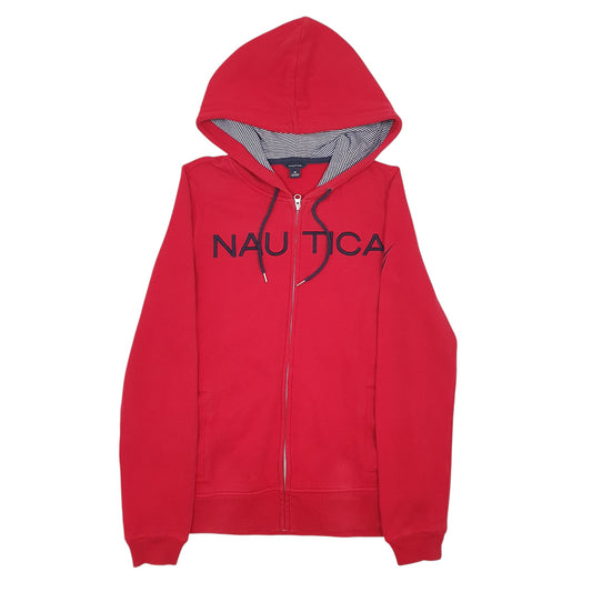 Mens Red Nautica  Full Zip Jumper