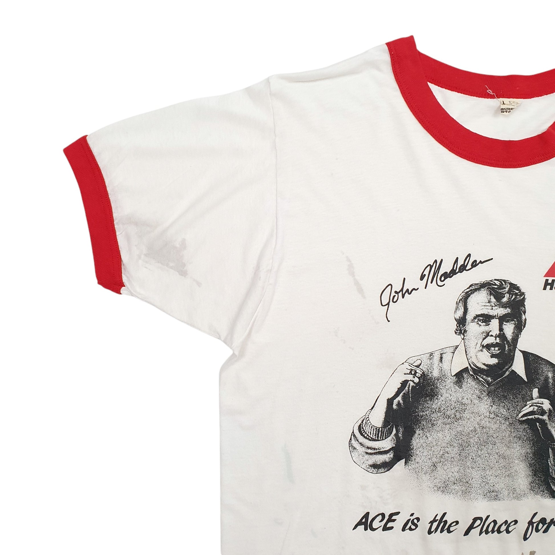 Mens White Screen Stars Single Stitch Vintage 90s Short Sleeve T Shirt