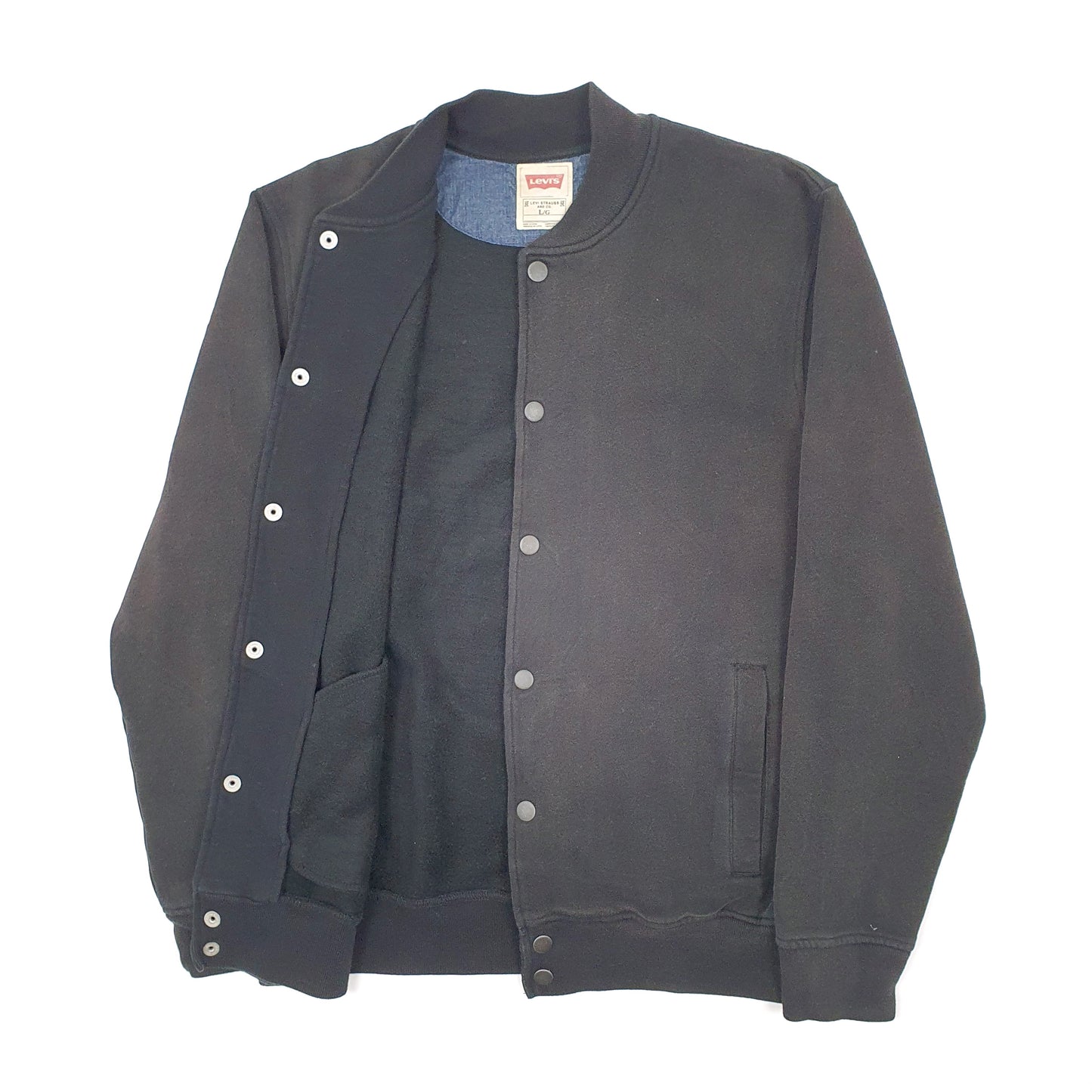 Mens Black Levis Varsity Jumper Cardigan Coat