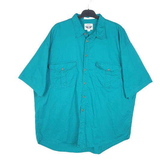 Mens Green Dockers Workwear Short Sleeve Shirt