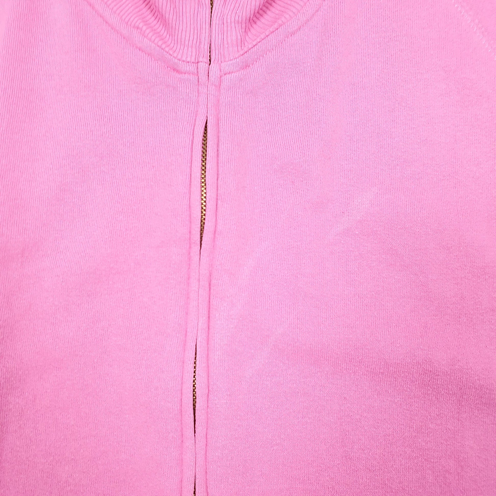 Womens Pink LAT Sleeveless Vest Sweatshirt Sweater Full Zip Jumper