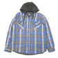 Mens Blue Dickies Hooded Padded Plaid Lumberjack Overshirt Shacket  Coat