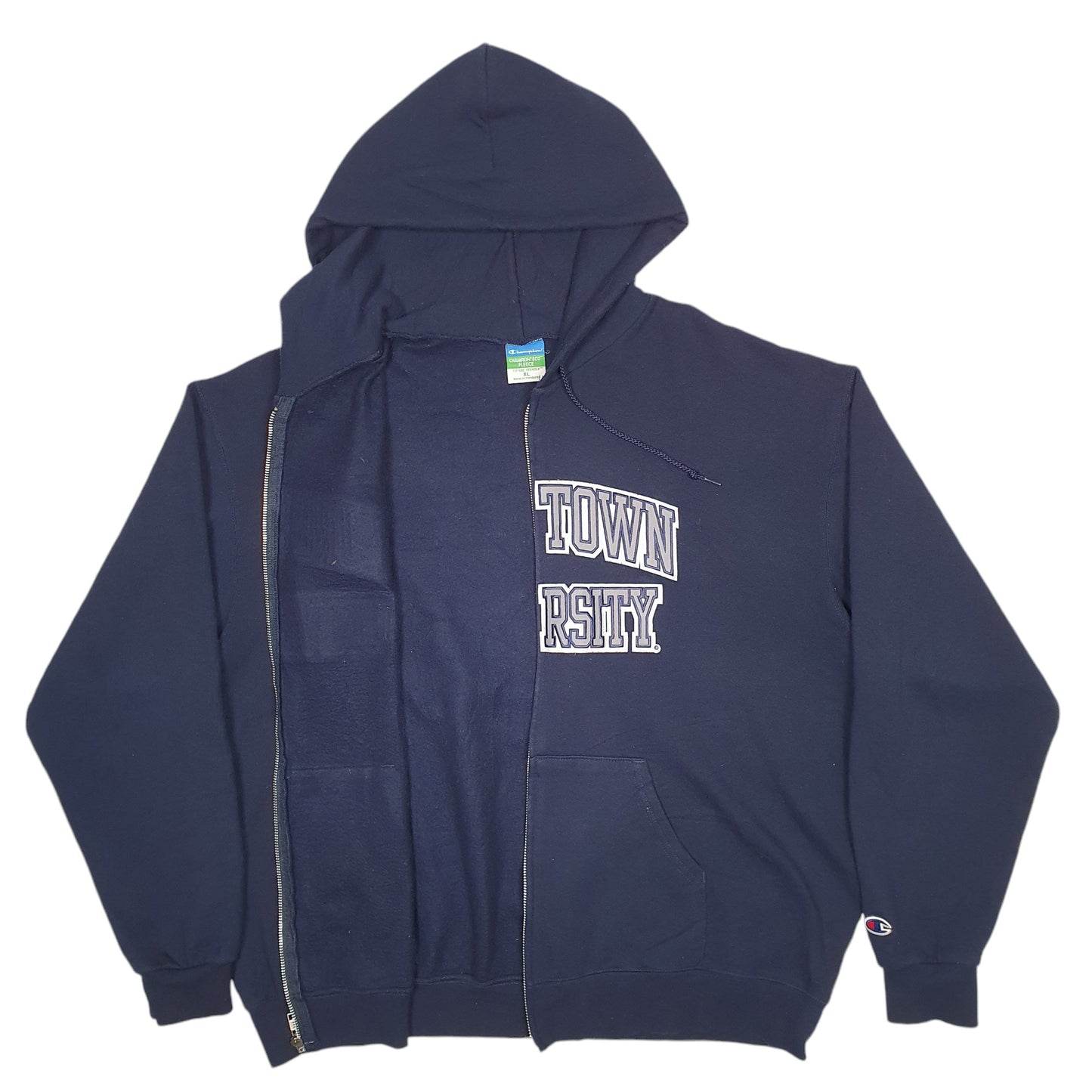 Mens Navy Champion George Town University Spellout Full Zip Jumper