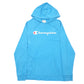 Mens Blue Champion Hooded Long Sleeve T Shirt
