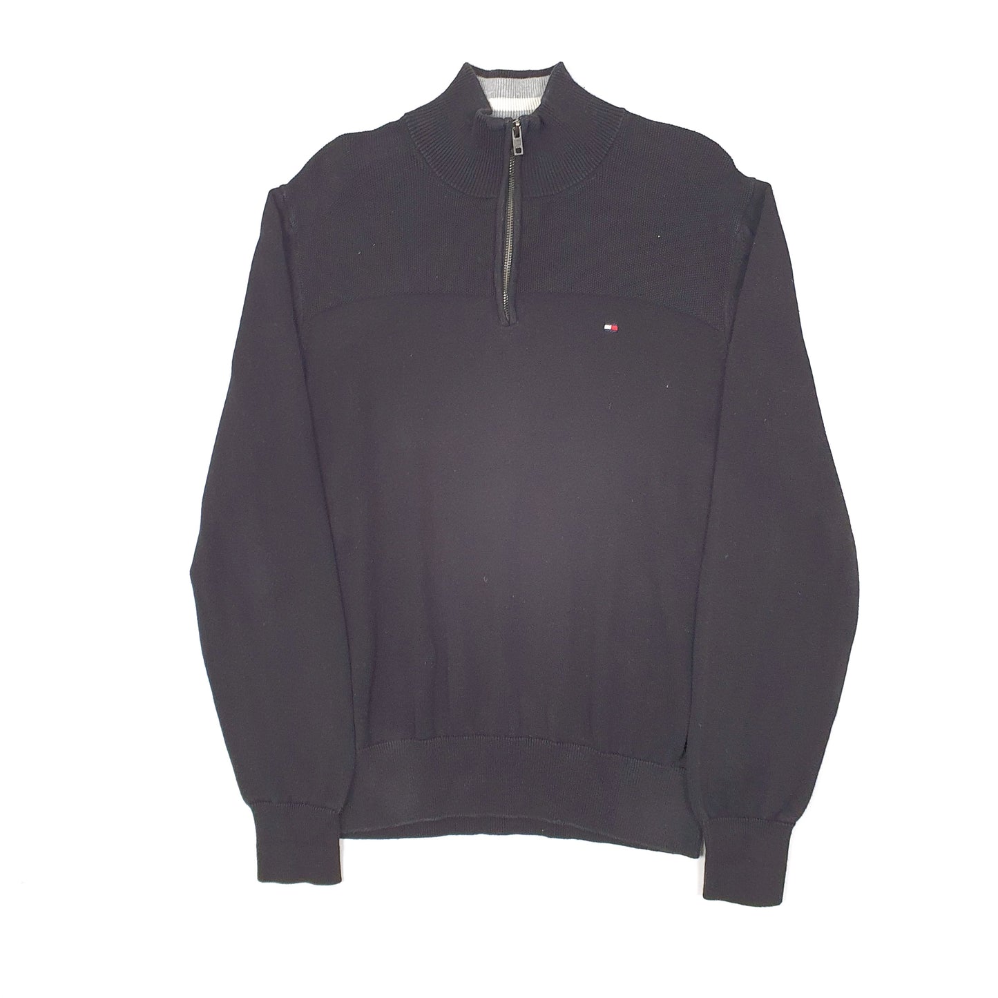 Mens Black Tommy Hilfiger  Quarter Zip Jumper