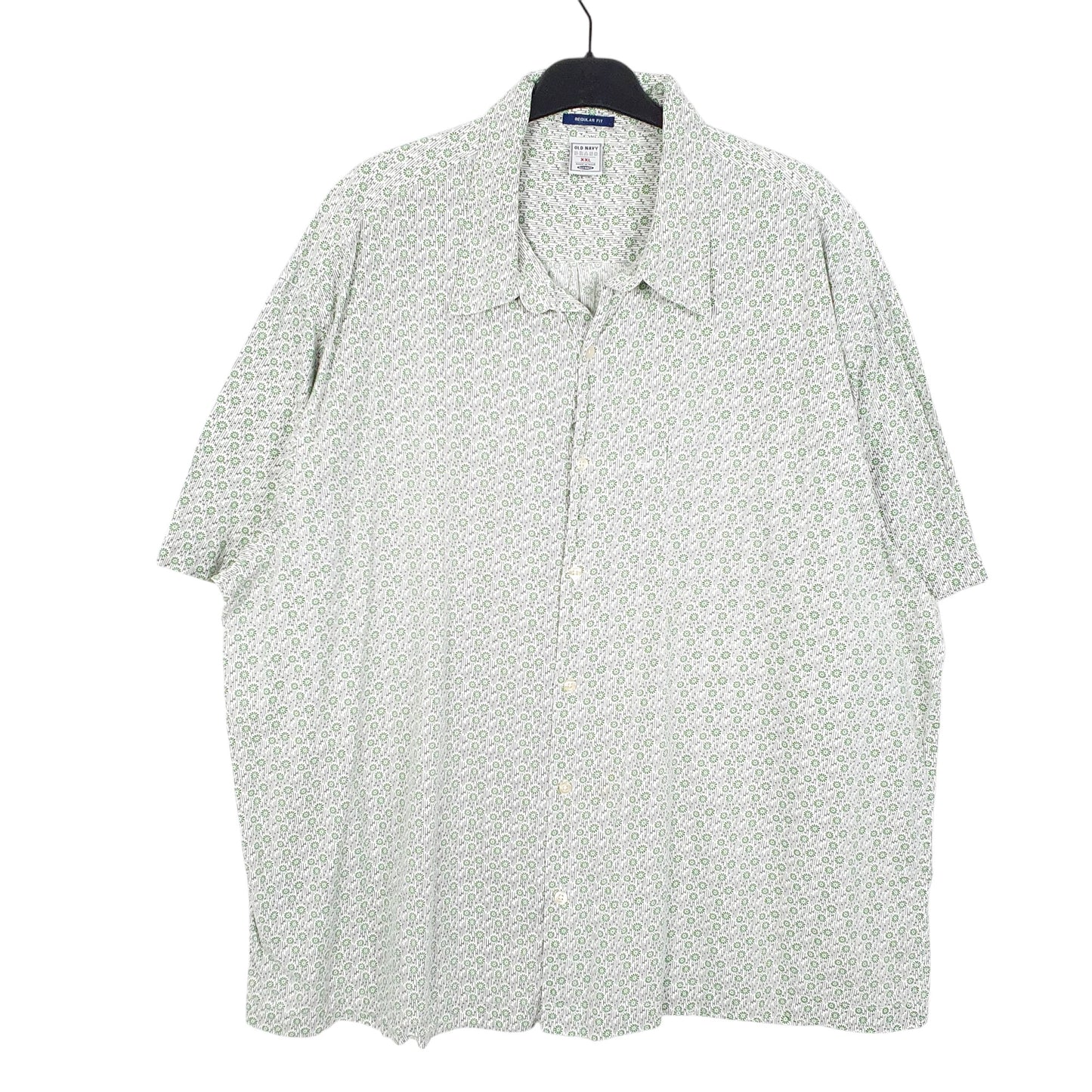 Mens White Old Navy Floral Flowers Short Sleeve Shirt