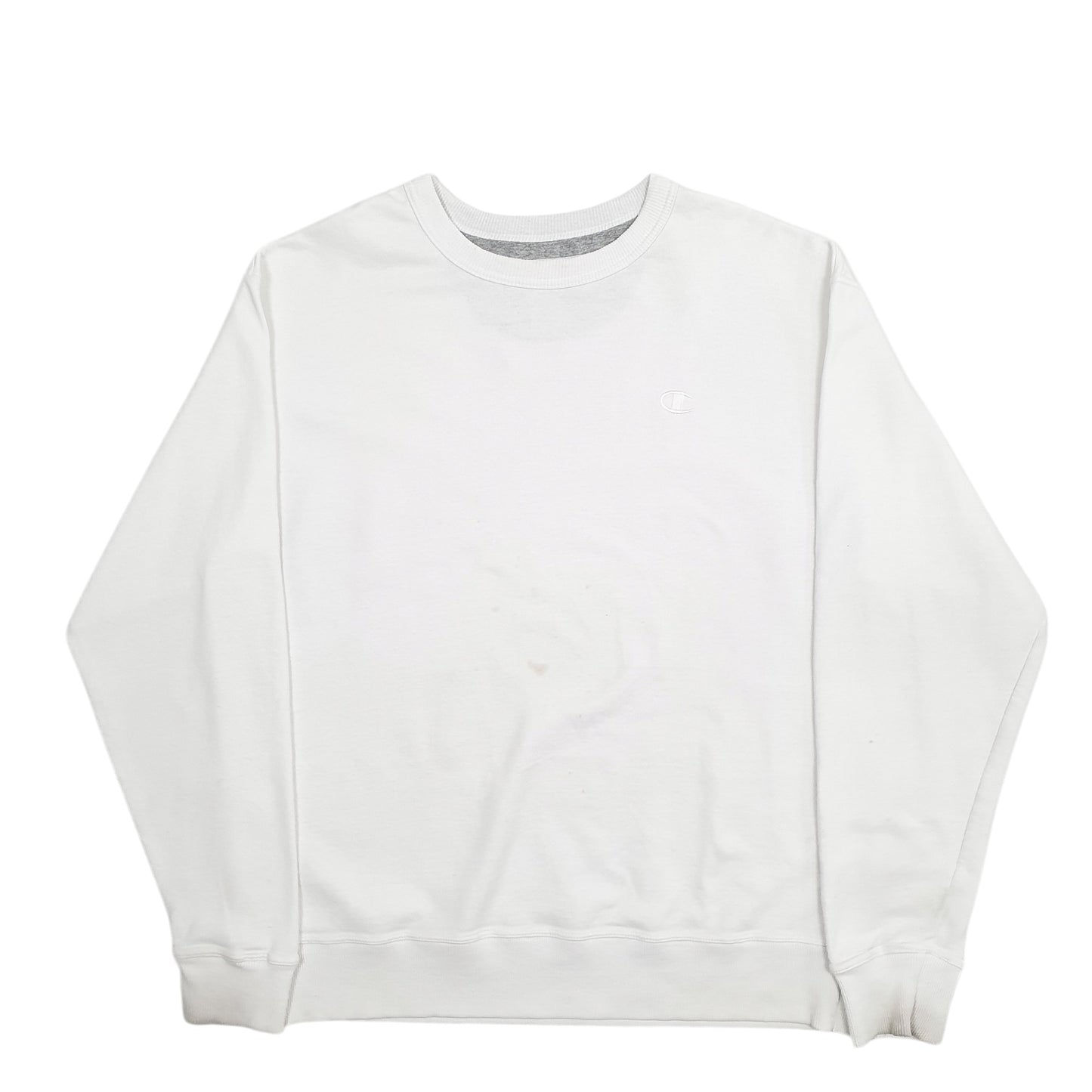 Mens White Champion  Crewneck Jumper