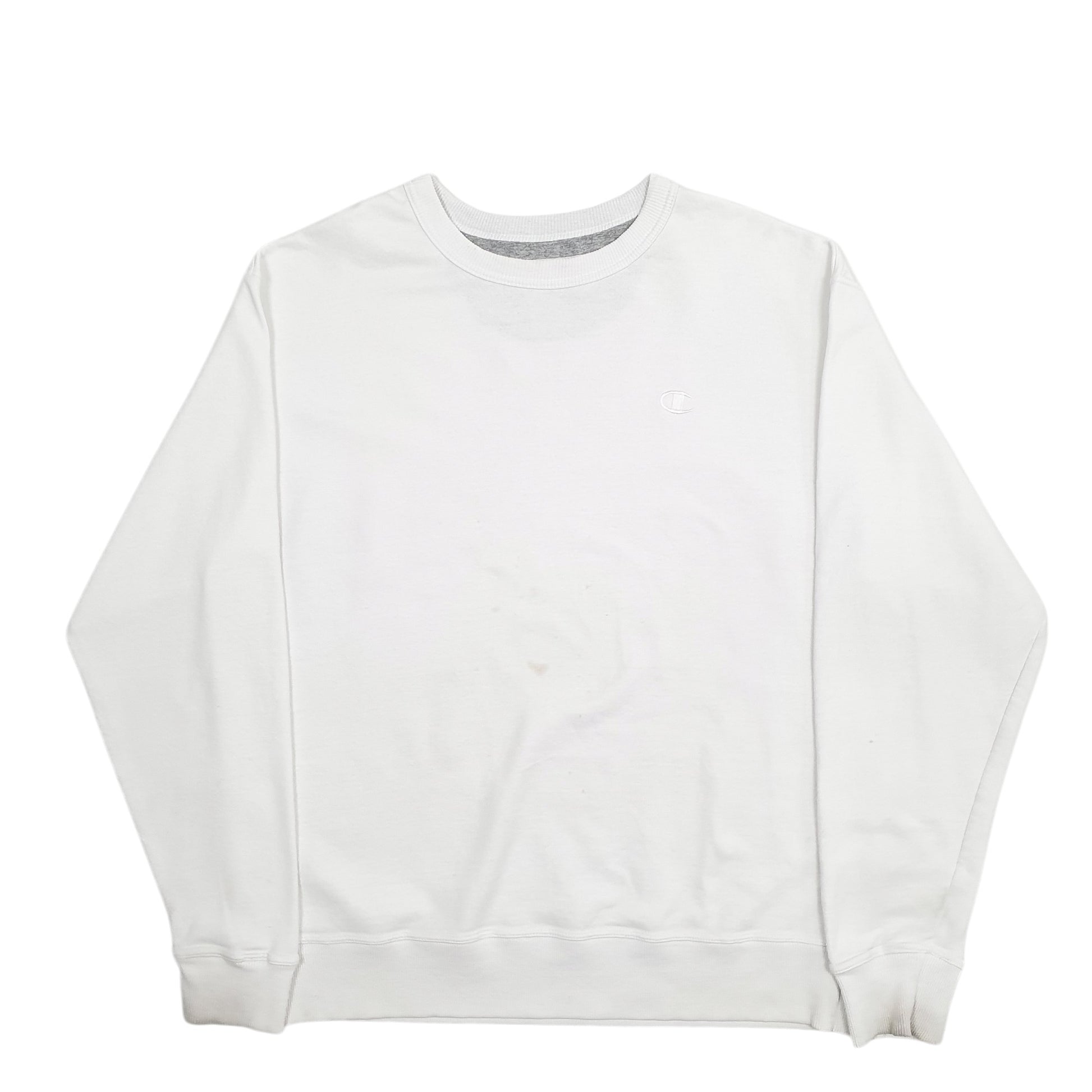Mens White Champion  Crewneck Jumper