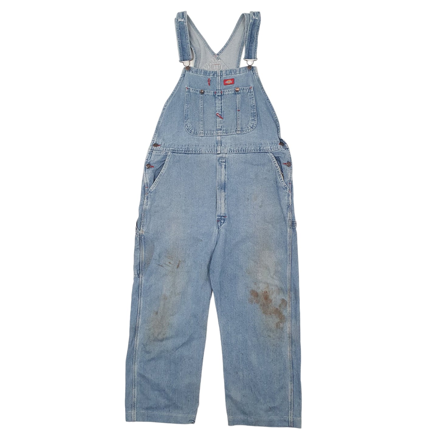 Mens Blue Dickies Denim Bib Overalls Dungaree Trousers