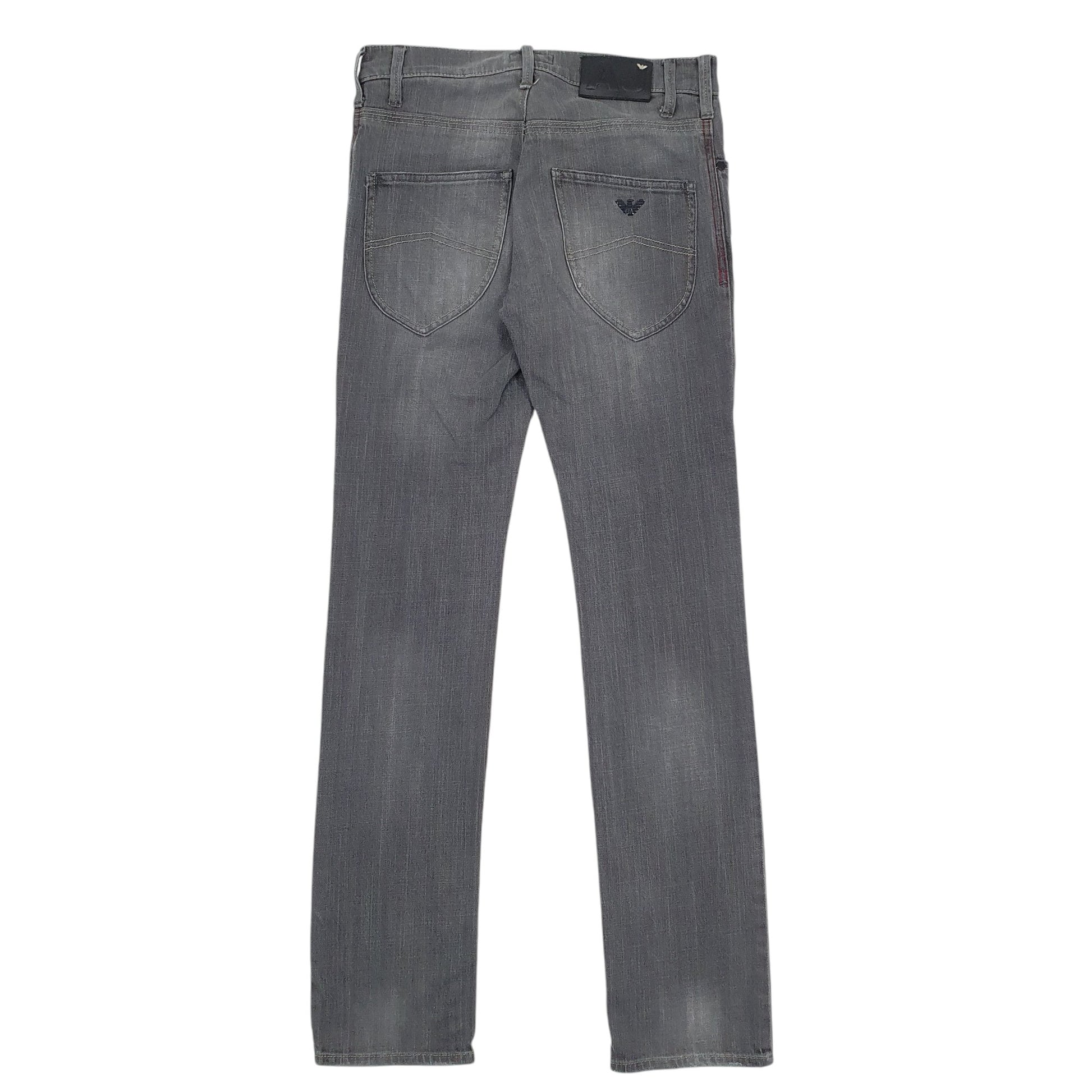 Mens Grey Armani Fading on the front and upper back. Stain on the front right. Casual JeansW28 L32