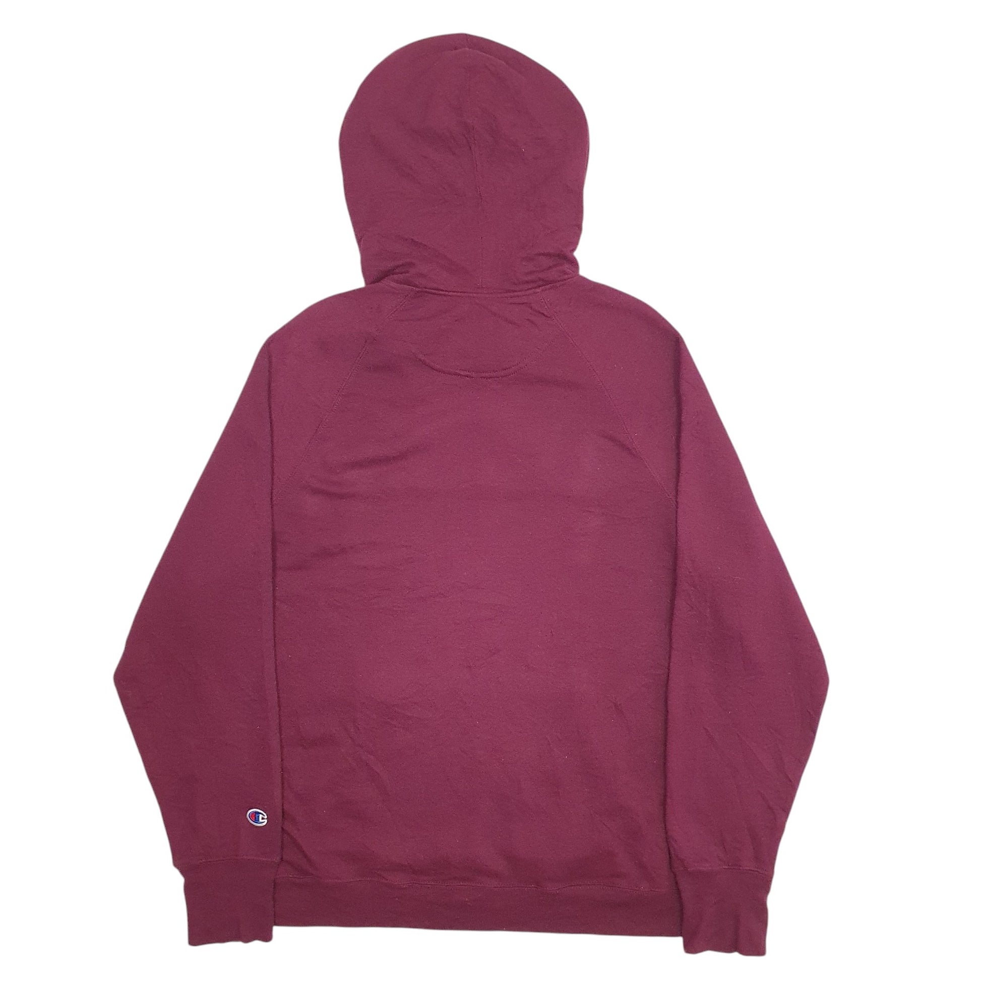 Mens Burgundy Champion Spellout Hoodie Jumper