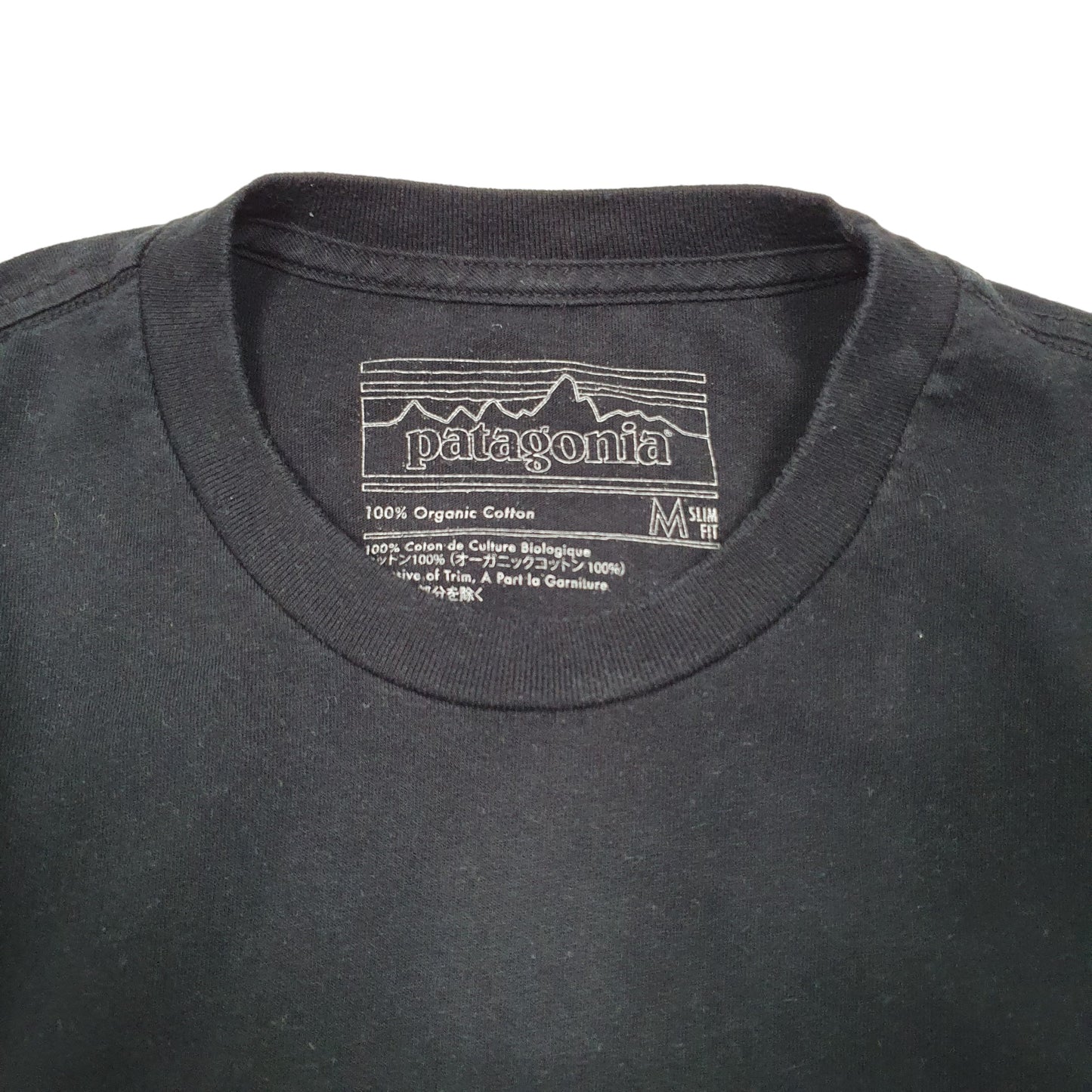 Mens Black Patagonia Slim Fit Flying Fish Short Sleeve T Shirt
