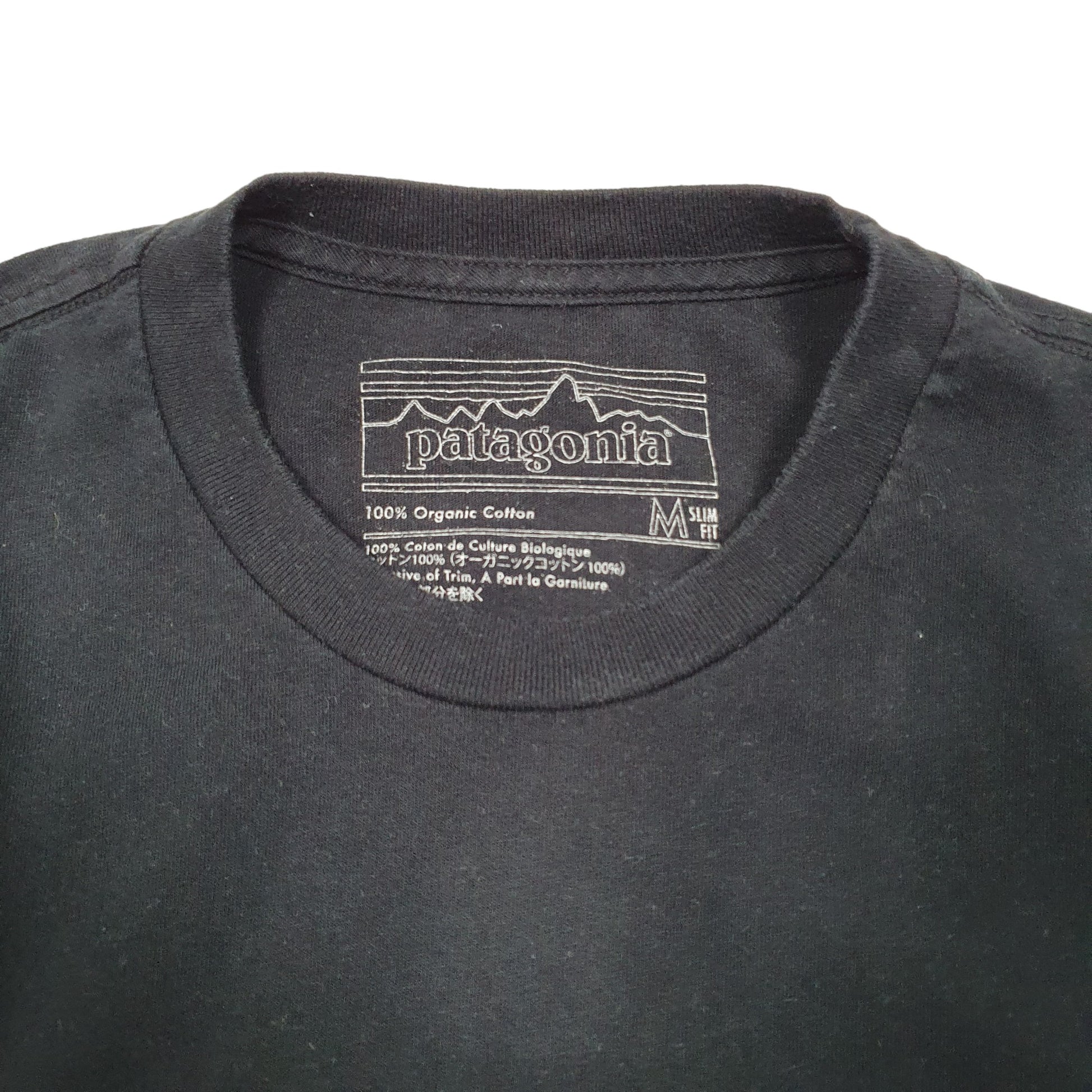 Mens Black Patagonia Slim Fit Flying Fish Short Sleeve T Shirt