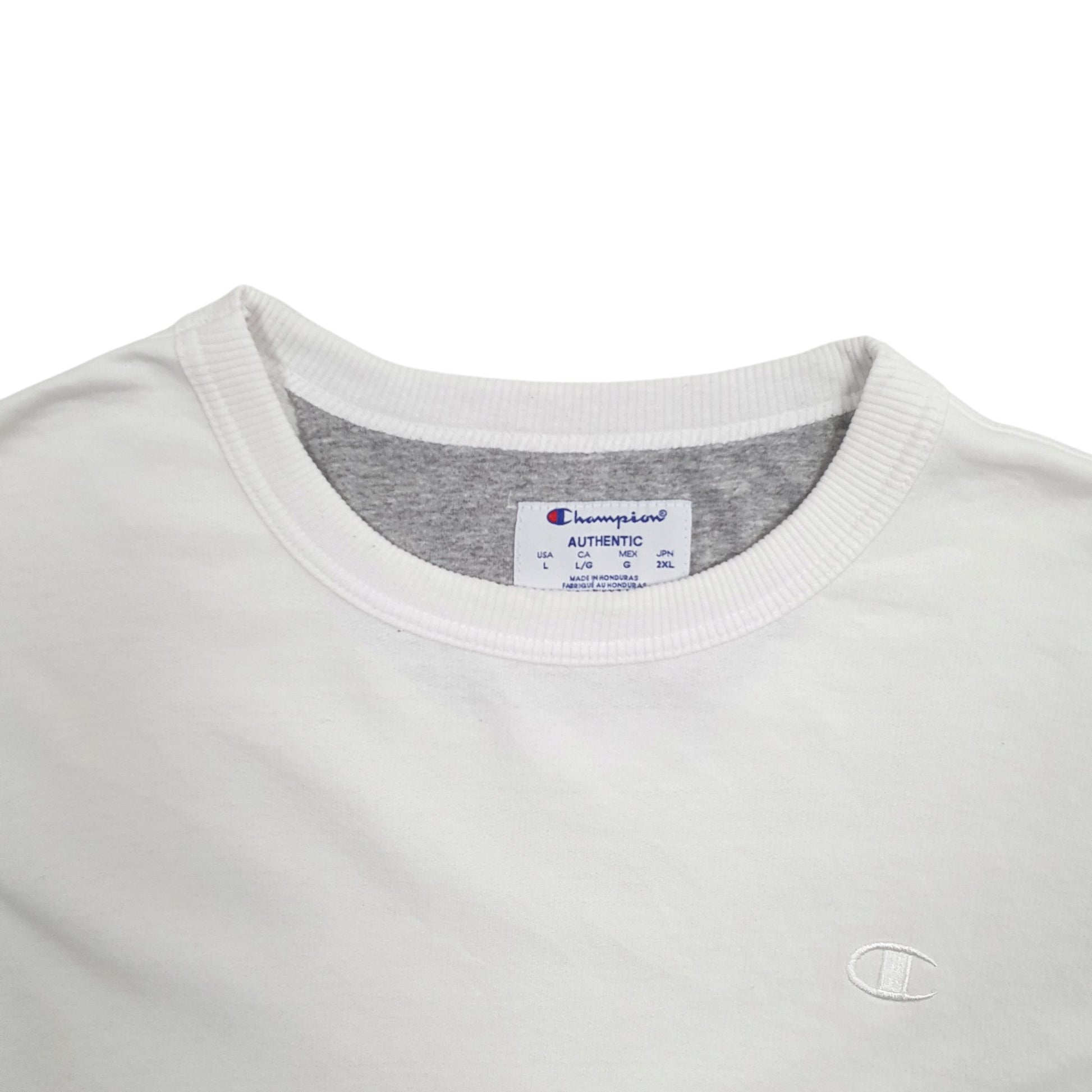 Mens White Champion  Crewneck Jumper