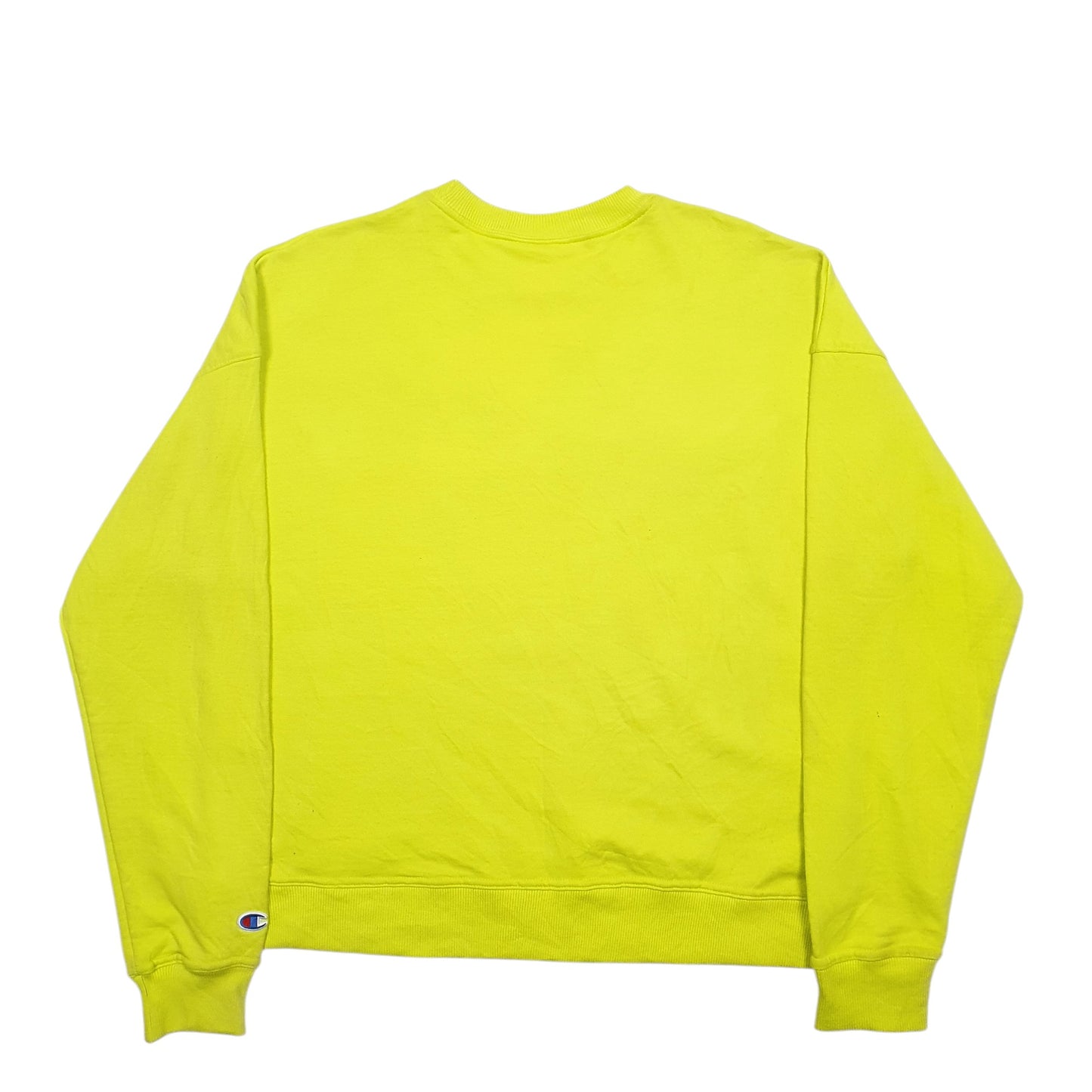 Womens Green Champion Spellout Crewneck Jumper