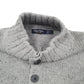 Mens Grey Nautica Knit Button Chunky Quarter Zip Jumper
