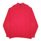 Mens Red Nautica Knit Quarter Zip Jumper