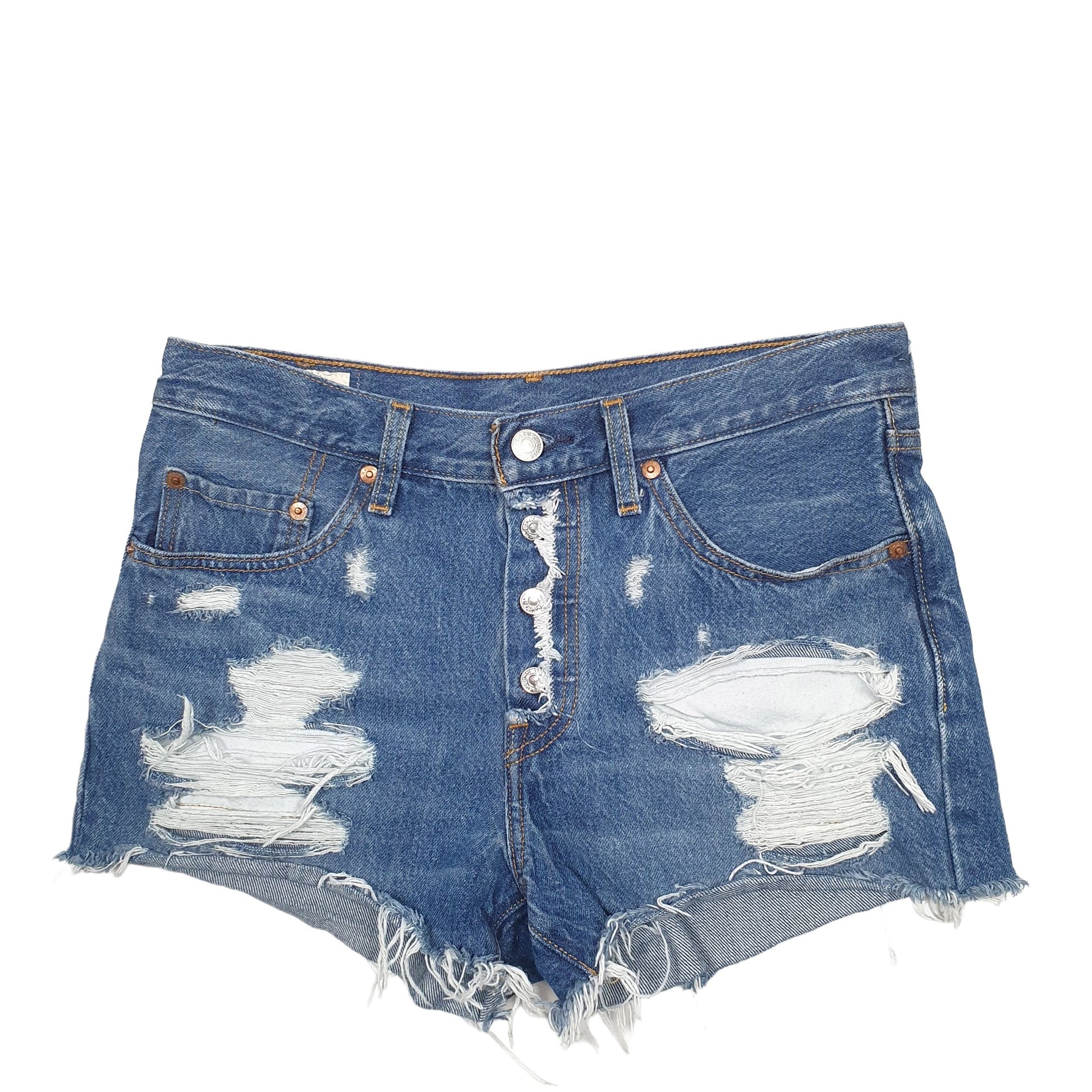 Womens Blue Levis 501 Denim Jorts Denim Shorts