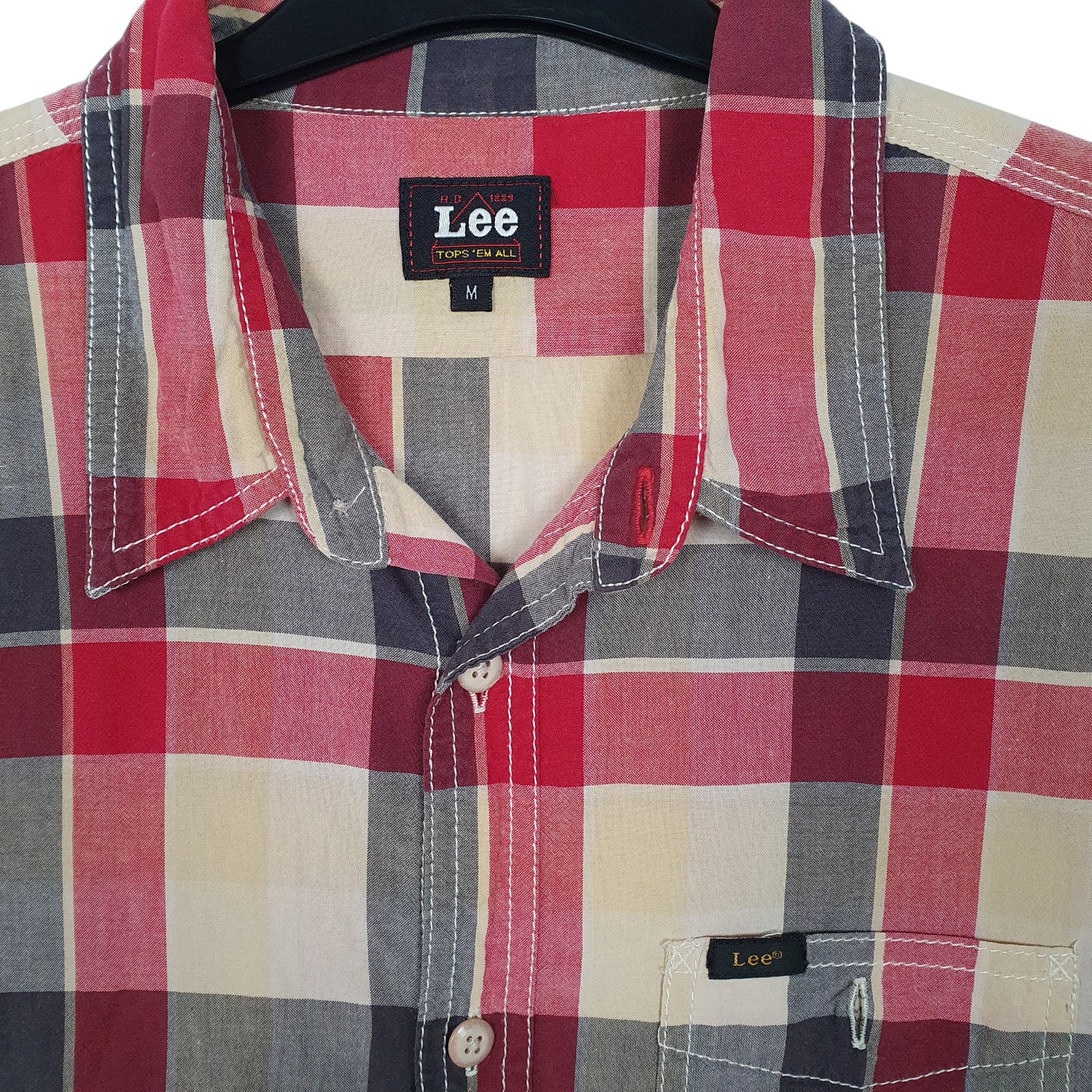 Mens Red Lee  Short Sleeve Shirt