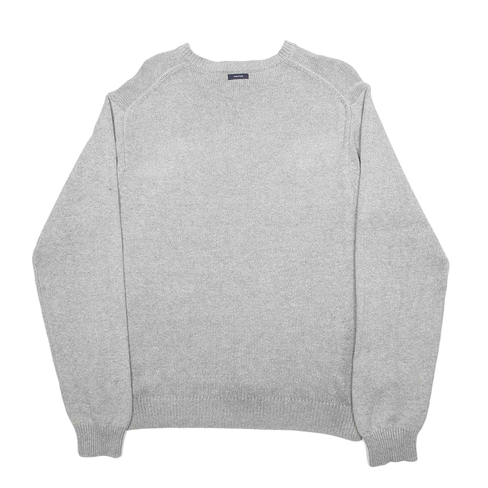 Mens Grey Nautica Knit Crewneck Jumper
