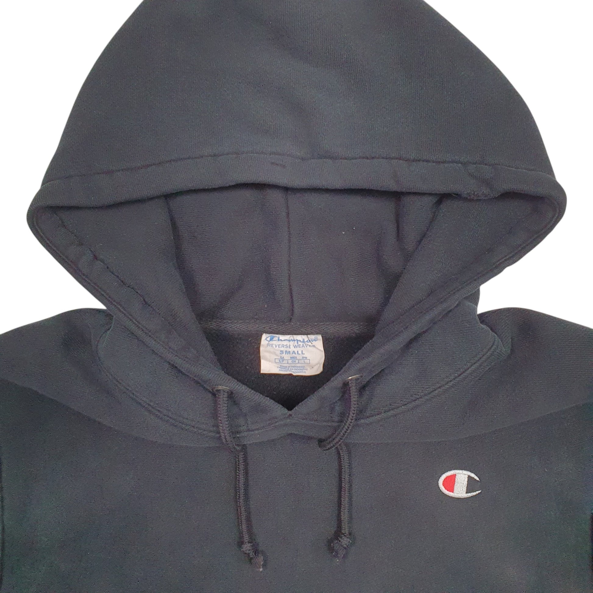 Womens Black Champion Reverse Weave Hoodie Jumper