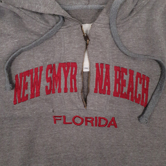 Mens Grey Unbranded New Smyrna Beach Florida Quarter Zip Jumper