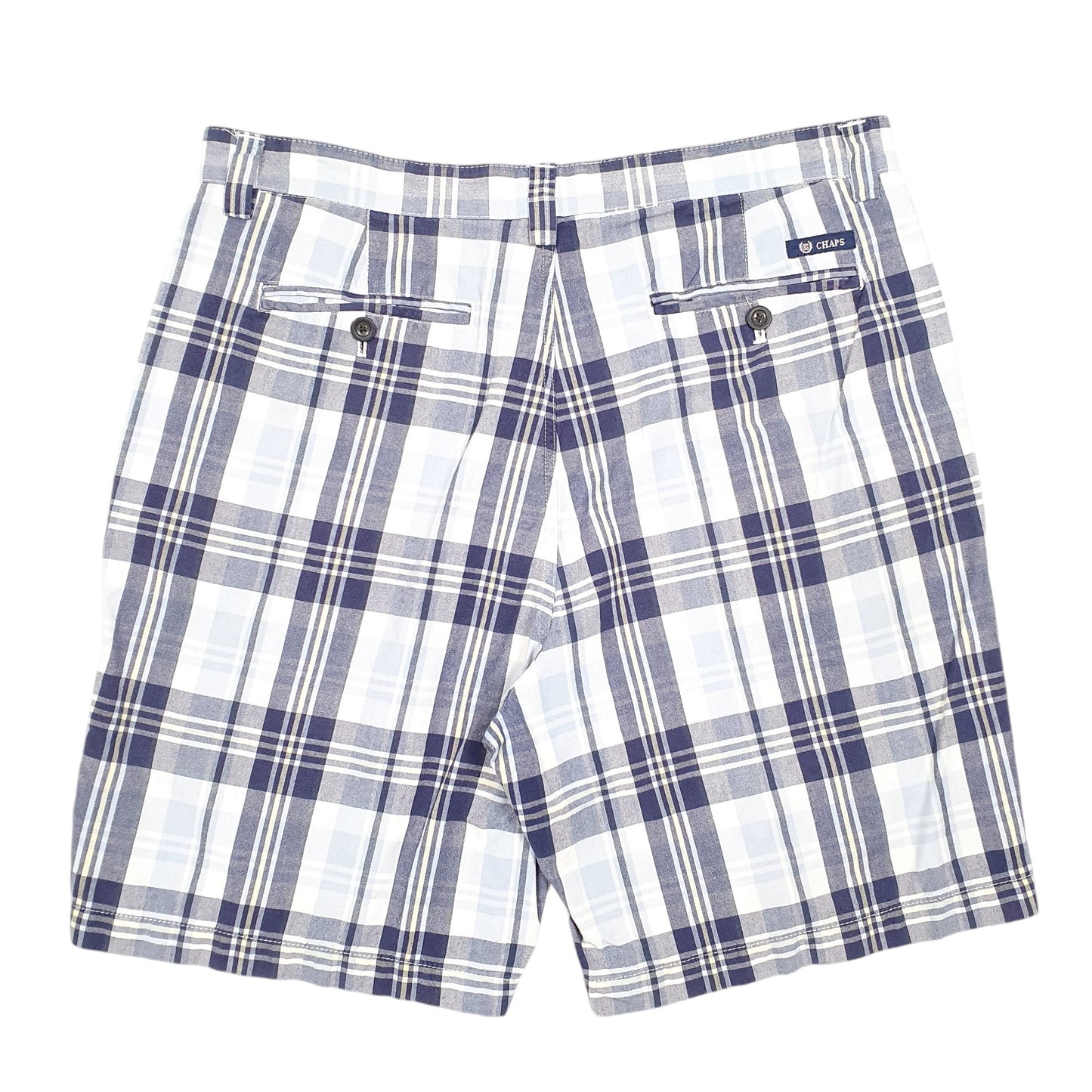 Mens Blue Chaps Madras Ivy League Chino Shorts