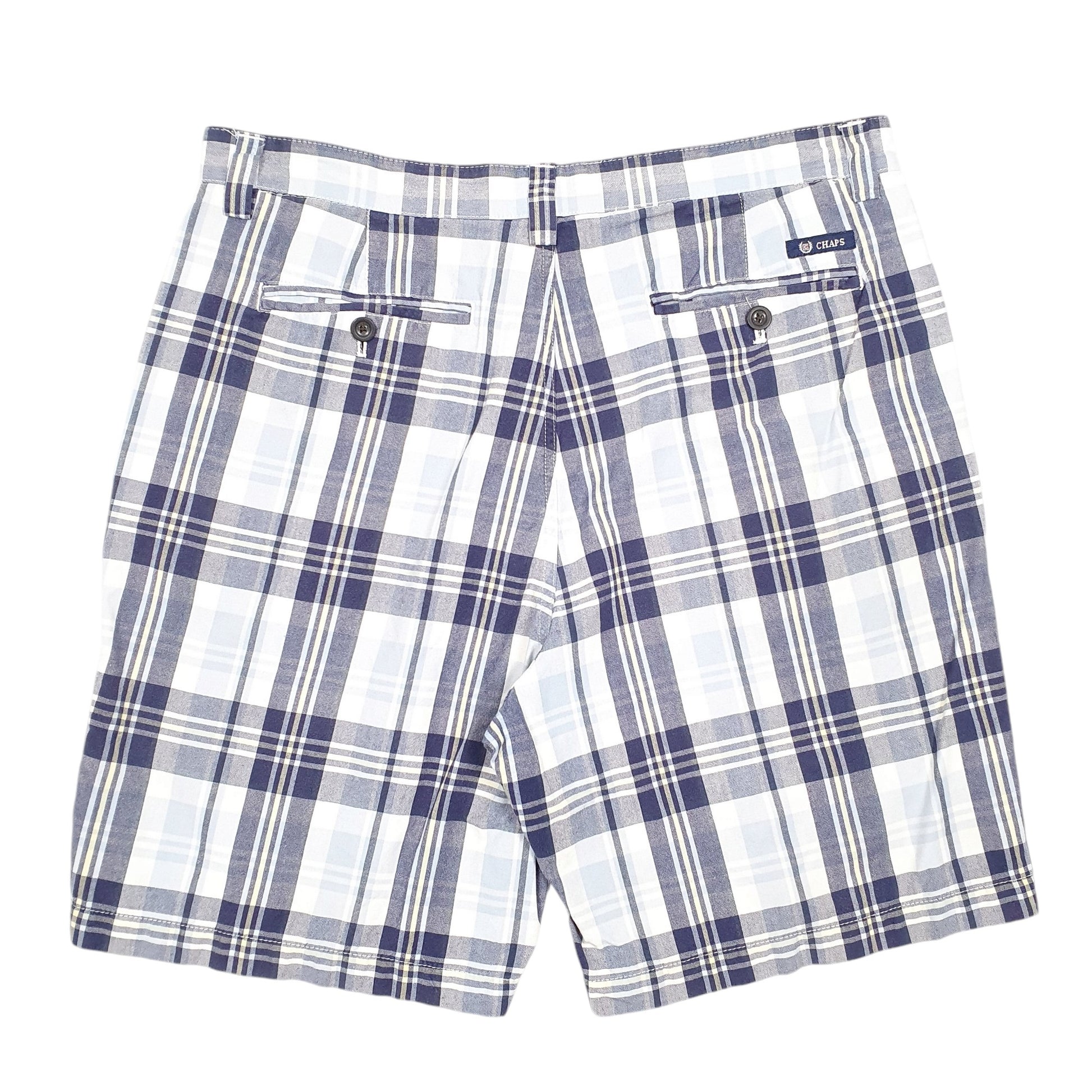 Mens Blue Chaps Madras Ivy League Chino Shorts