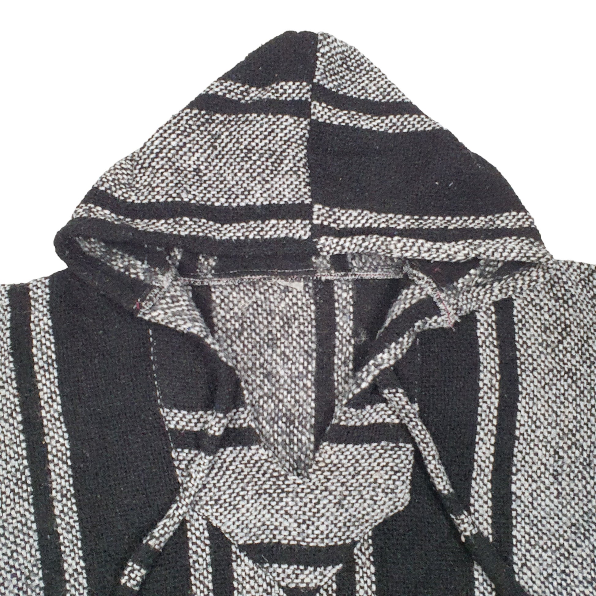 Mens Black Unbranded Surf Festival Hippie Poncho Hoodie Jumper