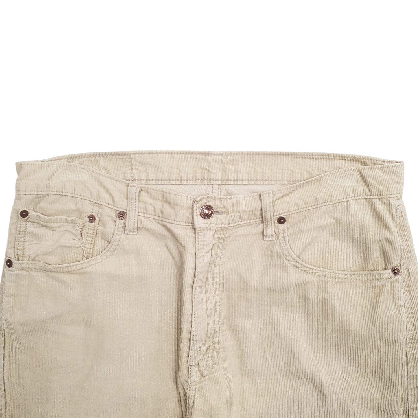 Mens Beige Levis Labelled 34X30 measures 34X28. Corduroy Trousers